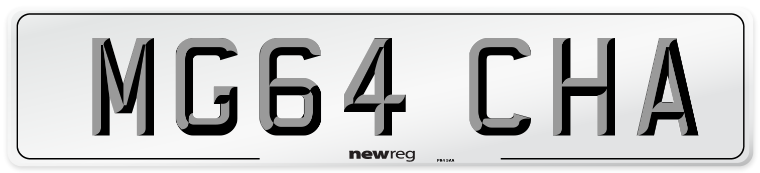 MG64 CHA Number Plate from New Reg
